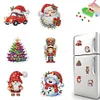 6Pcs Diamond Painting Acrylic Christmas Fridge Stickers Magnets Decals for Home Decor