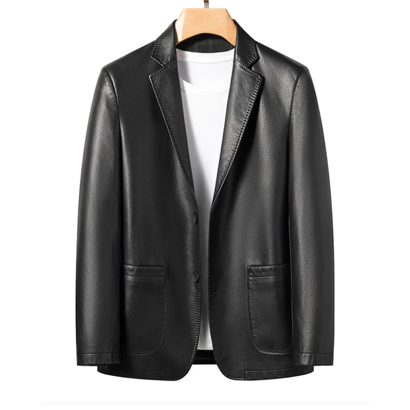 Men's leather suit jacket