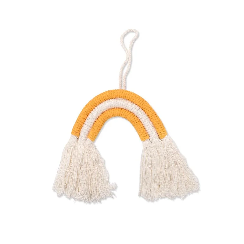 Nordic Handmade Woven Macrame Rainbow Wall Hanging Decorative Home Boho Decor Rainbow Birthday Party Decorations Kids Baby Room