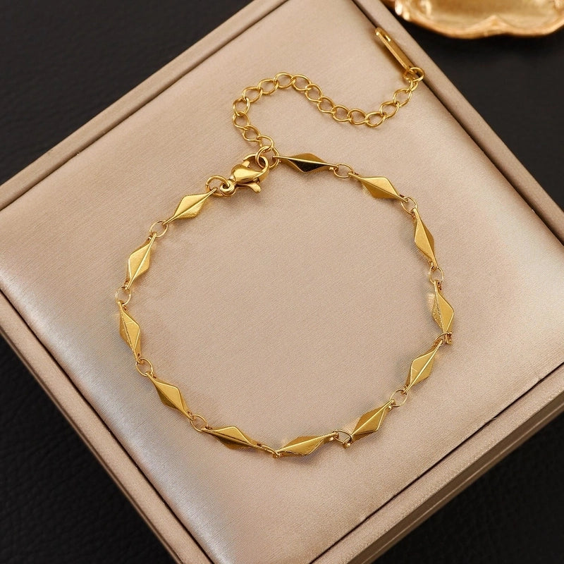 Minimalist Moon Flower Bow Knot Imitation Pearl Alloy Bracelets