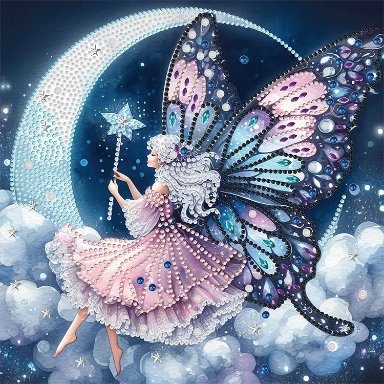 Partial Special-shaped Diamond Painting - Moon Fairy 30*30CM