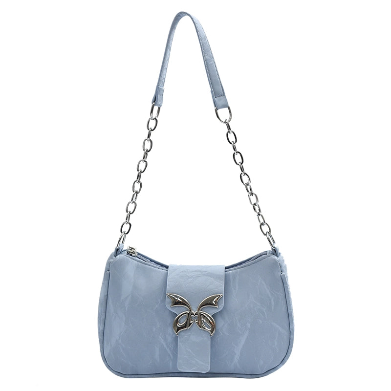 Women’s Medium Pu Leather Solid Color Streetwear Zipper Underarm Bag