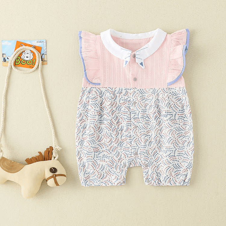 Baby Floral Ruffled Splicing Romper