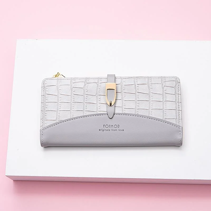 Fashion Wallet Long Girls New Stone Zipper Carry Wallet Card Bag