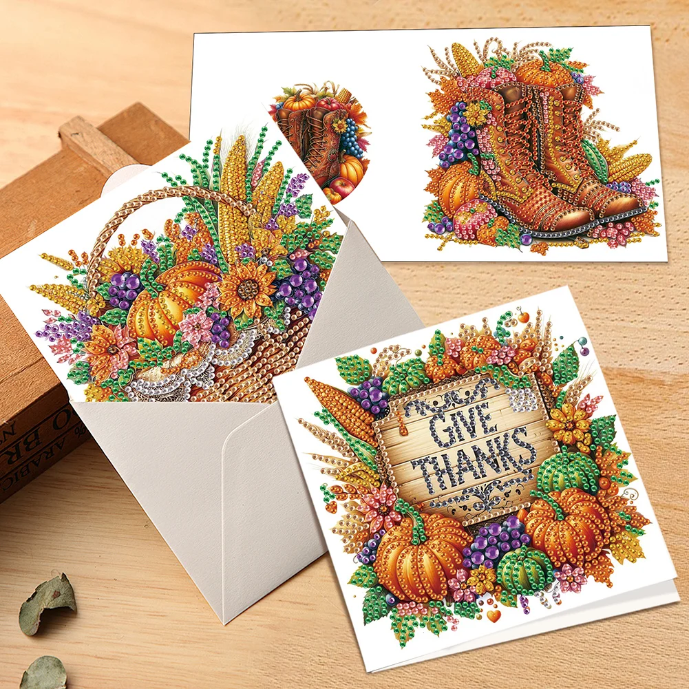 6PCS DIY Diamond Art Greeting Cards Congratulations Cards & Gifts (Halloween)