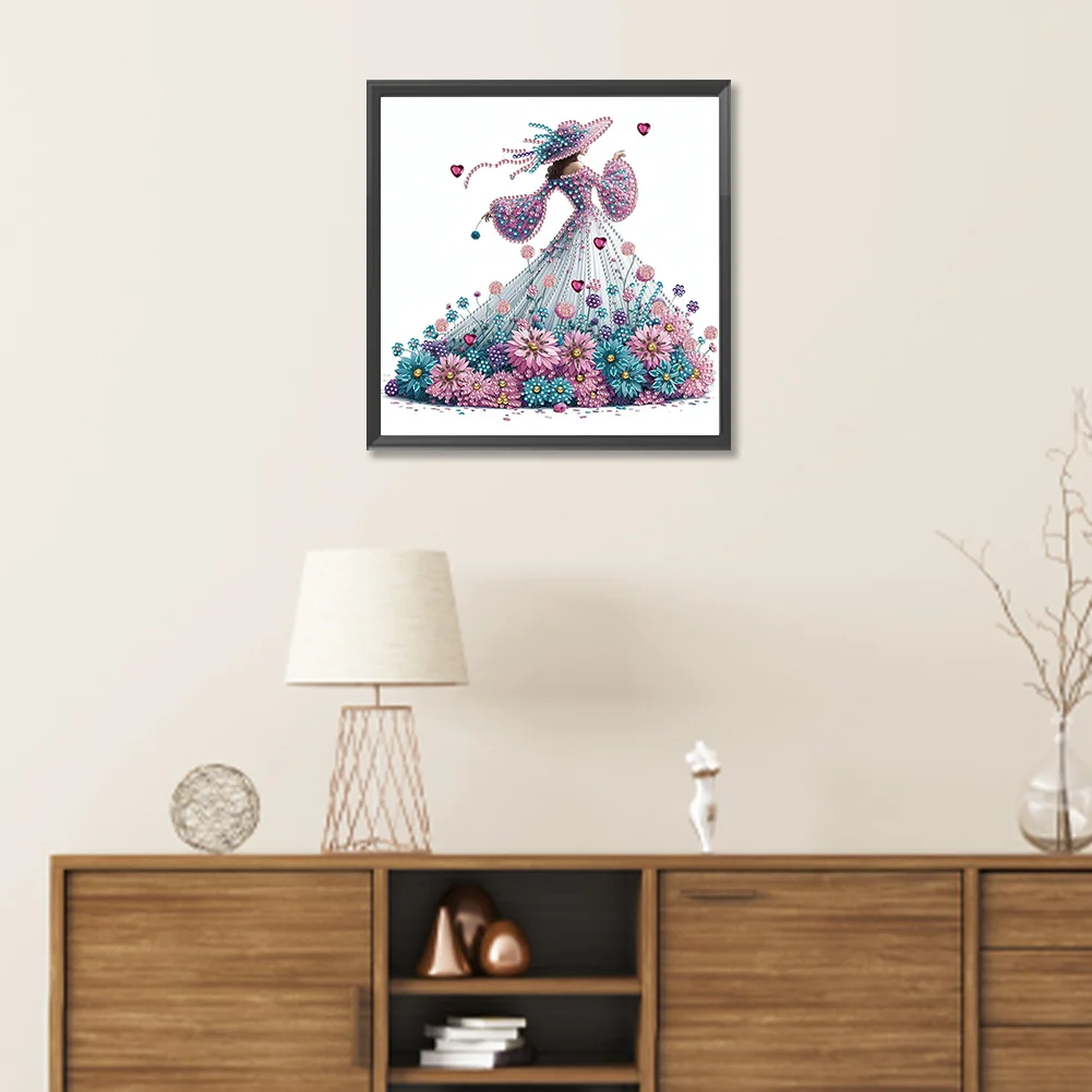 Diamond Painting - Partial Special Shaped Drill - Elegant Lady(Canvas|30*30cm)