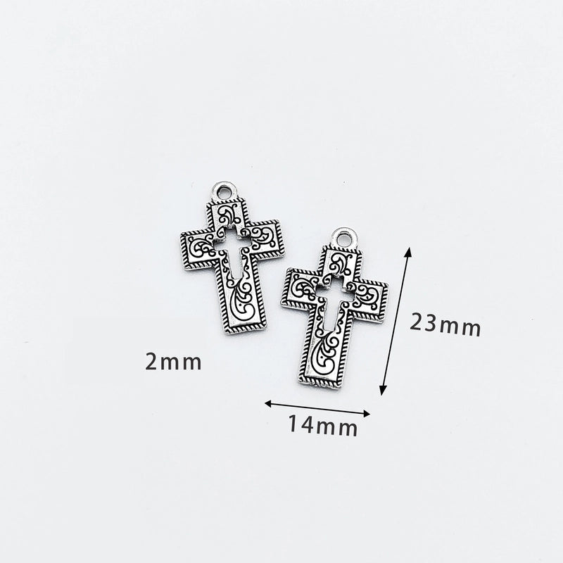 10 Pcs/package Retro Cross Alloy Plating Pendant Jewelry Accessories