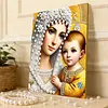 Mother of God DIY Special Shape Drill Pearl Gem Diamond Art Painting Kit with Frame 30x40cm Pearl Art Painting Set for Adults Beginners Home Decor