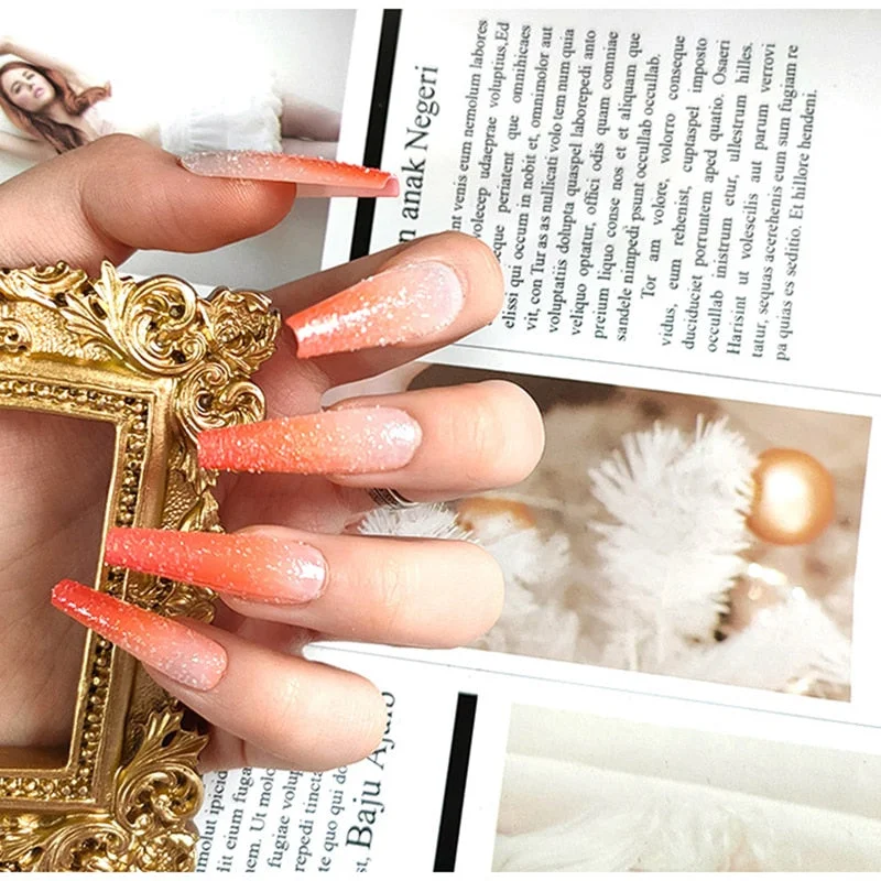 24pcs/set Press on Nail Tips Acrylic 10 Sizes Flower Design Fake Nails Art Full Cover French False Nail Art Tips Artifical Nails-Nail Inspo