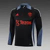Joyfball 2024/2025 Manchester United Half-Pull Training Suit Black Football Shirt 1:1 Thai Quality