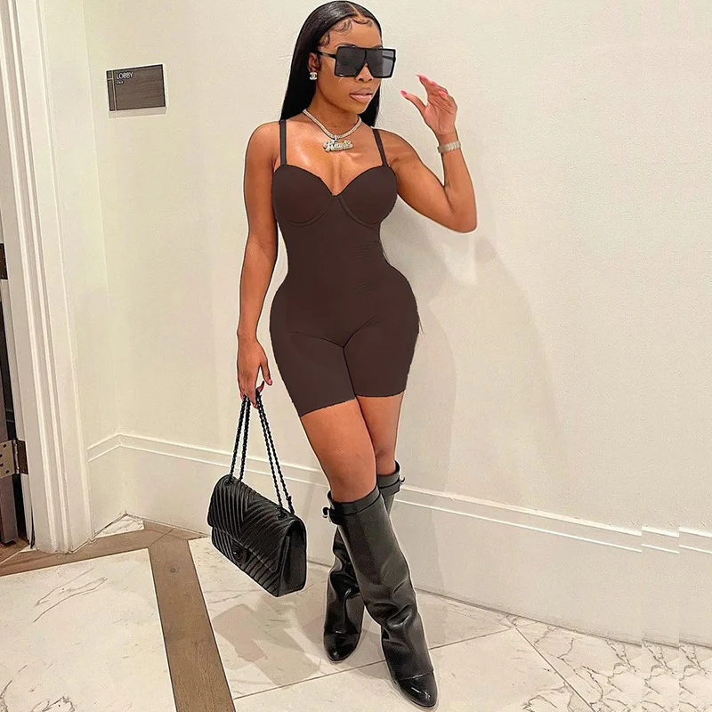 Toloer Sisterlinda Skinny Fitness Romper Women Birthday Jumpsuit Casual Elastic Overalls Workout Loungewear One Piece Outfit Streetwear