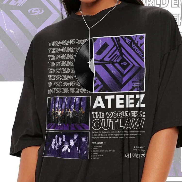 ATEEZ THE WORLD EP.2 : OUTLAW Album CD T-shirt