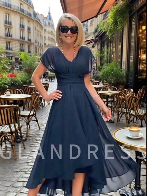 Party Dress Chiffon Splicing V-neck Women's Dress