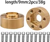 AMK 4pcs Brass Wheel Weights 22mm Wheel Hex Hub Widen Adapter for 1/10 RC Crawler 1.9in/2.2in Wheels Rim Axial SCX10 TRX4 Counterweight