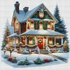 Christmas Cottage-11CT Counted Cross Stitch 50*50cm/19.69*19.69in