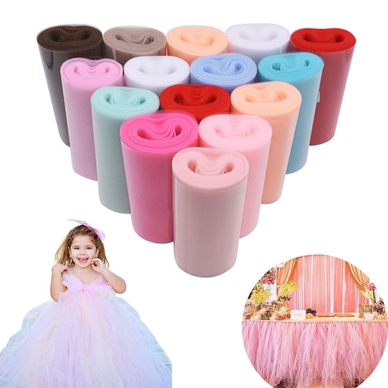 Tulle Roll 15cm 25Yards Roll Fabric Spool Tutu Party Baby Shower Birthday Gift Wrap Wedding Decoration Christmas Event Supplies