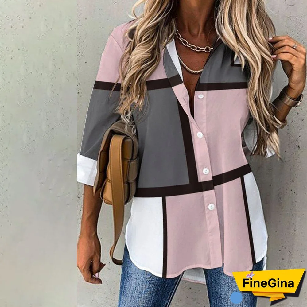 Trendy Long Sleeve Print Shirt