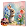 Framed Diamond Painting - Full Round Drill - Rabbit (25x25cm)