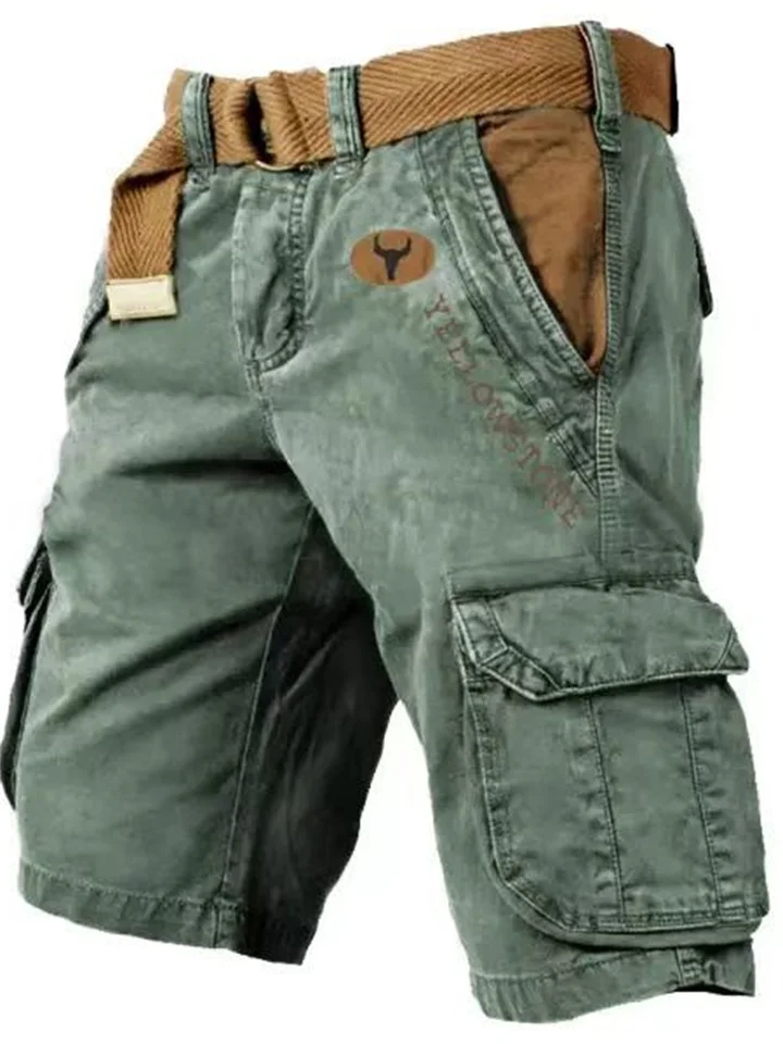Men's Cargo Shorts Shorts Hiking Shorts Multi Pocket Plain Wearable Short Outdoor Daily 100% Cotton Designer Casual ArmyGreen Black-Cosfine