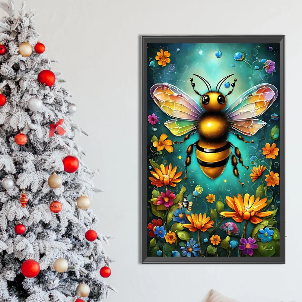 Diamond Painting - Full Round Drill - Flower Bee(Canvas|30*50cm)