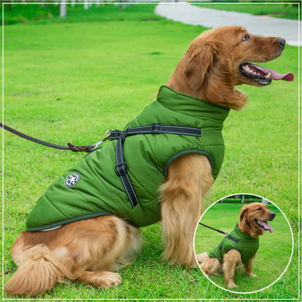 Pawbibi Sport- Waterproof Winter Jacket with Built-in Harness