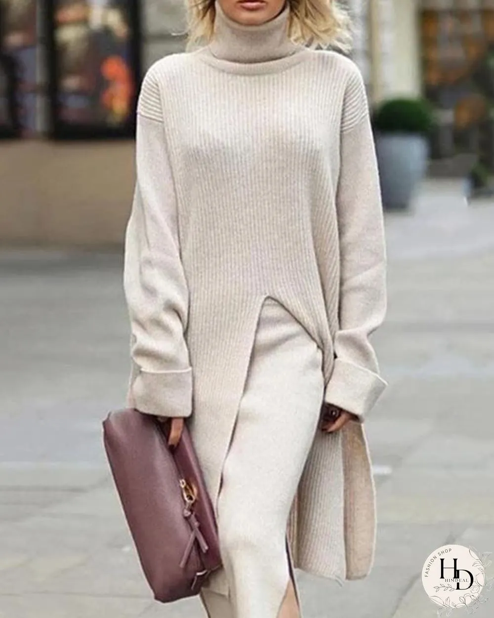 Casual Long Sleeve Turtleneck Sweater