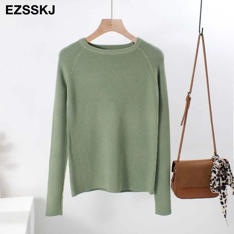 casual basic autumn winter thick Sweater Women long sleeve o-neck Soft Knit sweater Pullovers solid female  Jumper top