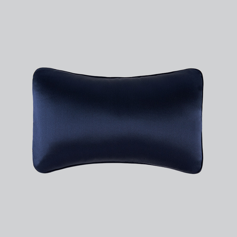 Silk Car Headrest Neck Pillow Blue