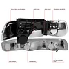 Auto Dynasty Headlights Assembly Compatible with 1999-2006 Chevy Silverado Suburban Tahoe 1500 2500 HD 3500, 4Pcs Halogen Headlamps Replacement w/Bumper Lamps, Chrome Housing Amber Corner