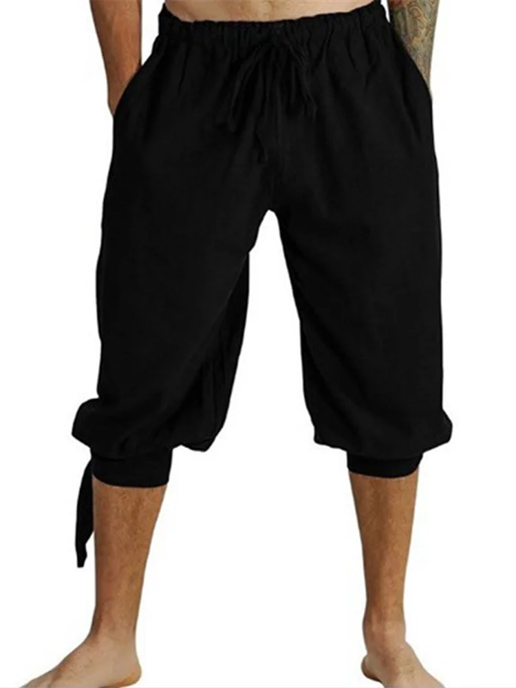 Men's summer fashion simple casual cropped trousers