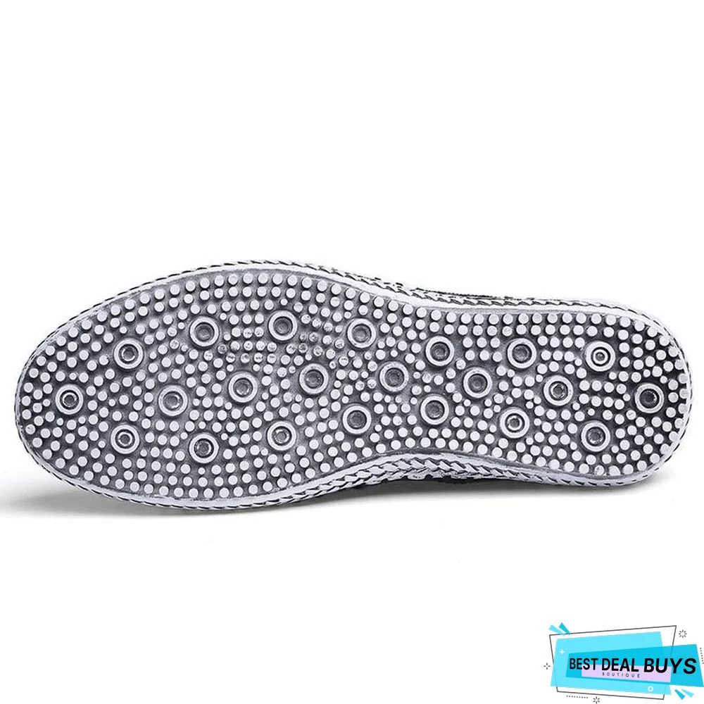 Men Breathable Comfortable Split Leather Men Loafers Flats Casual Shoes