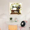 Flower Sewing Machine-14CT Stamped Cross Stitch 40*40cm/15.75*15.75in