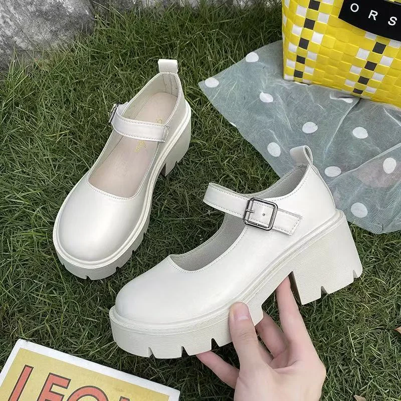 Breakj Breakj Heel Thick Sole Shoes Small Leather Shoes Women Fashion High Heel Lolita Shoes 2025 New JK Shoes Retro Mary Treasure Shoes