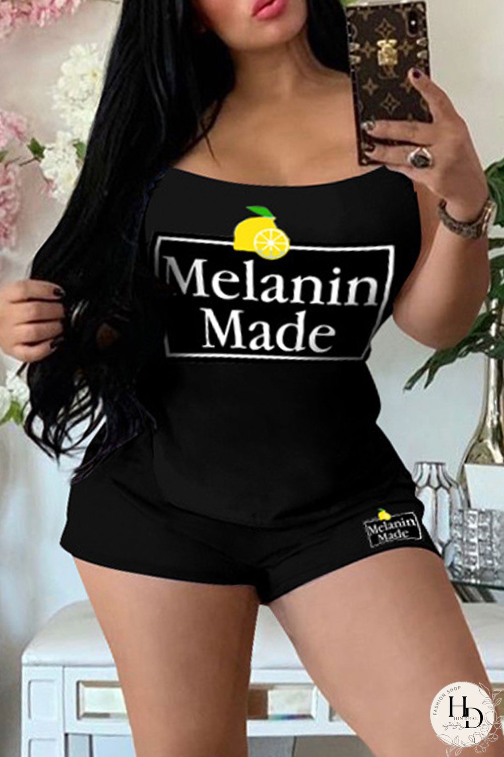 White Casual Living Print Vests Spaghetti Strap Sleeveless Two Pieces