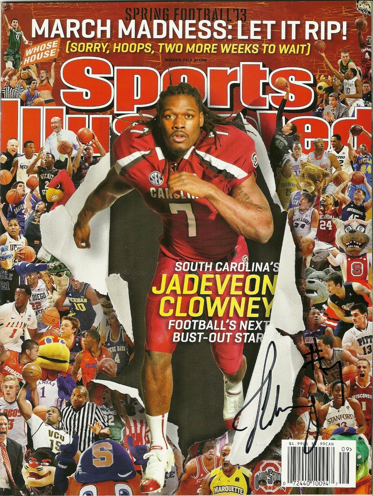 SOUTH CAROLINA GAMECOCKS JADEVEON CLOWNEY HAND SIGNED SPORTS ILLUSTRATED W/COA