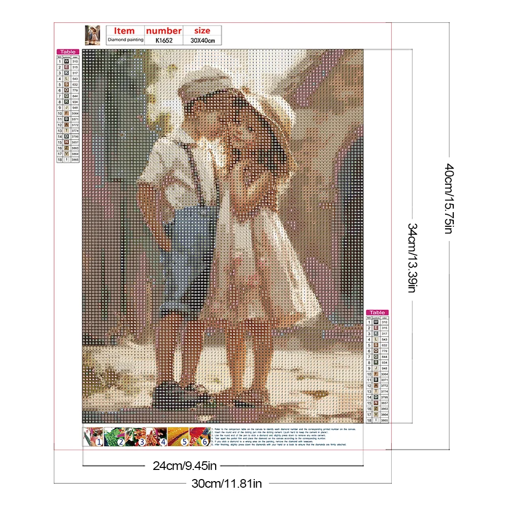 Diamond Painting - Full Round Drill - Kid Sweet Couple(Canvas|30*40cm)