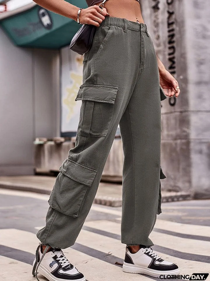 Elastic Waist Cargo Jeans