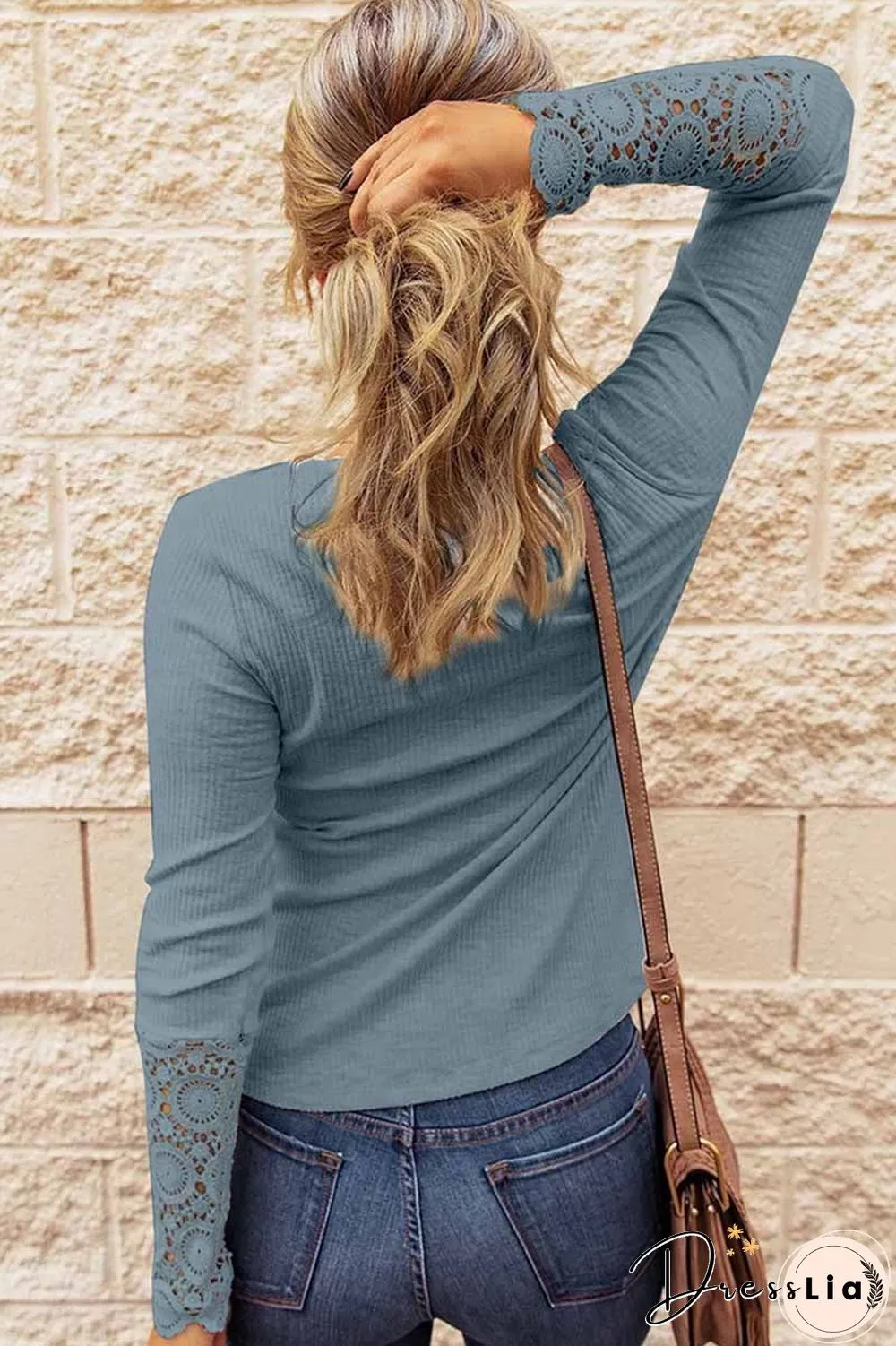 Pure Color Large Size Loose Cuff Lace Shirt(3 Colors)