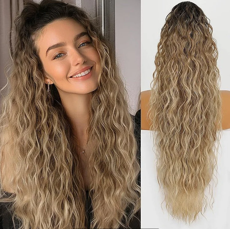 🔥🔥Extension per capelli ricci ondulati e soffici con coda di cavallo