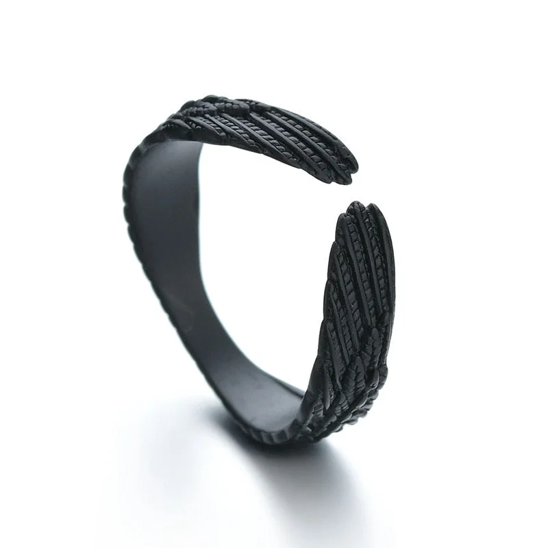 Christmas Gift Vintage Angels Cemented Carbide Men's Ring Classic Jewelry Accessories Resizable Jewelry Wedding Band Ring Valentine Gift
