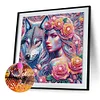 Girl Wolf - Crystal Rhinestone Diamond Painting