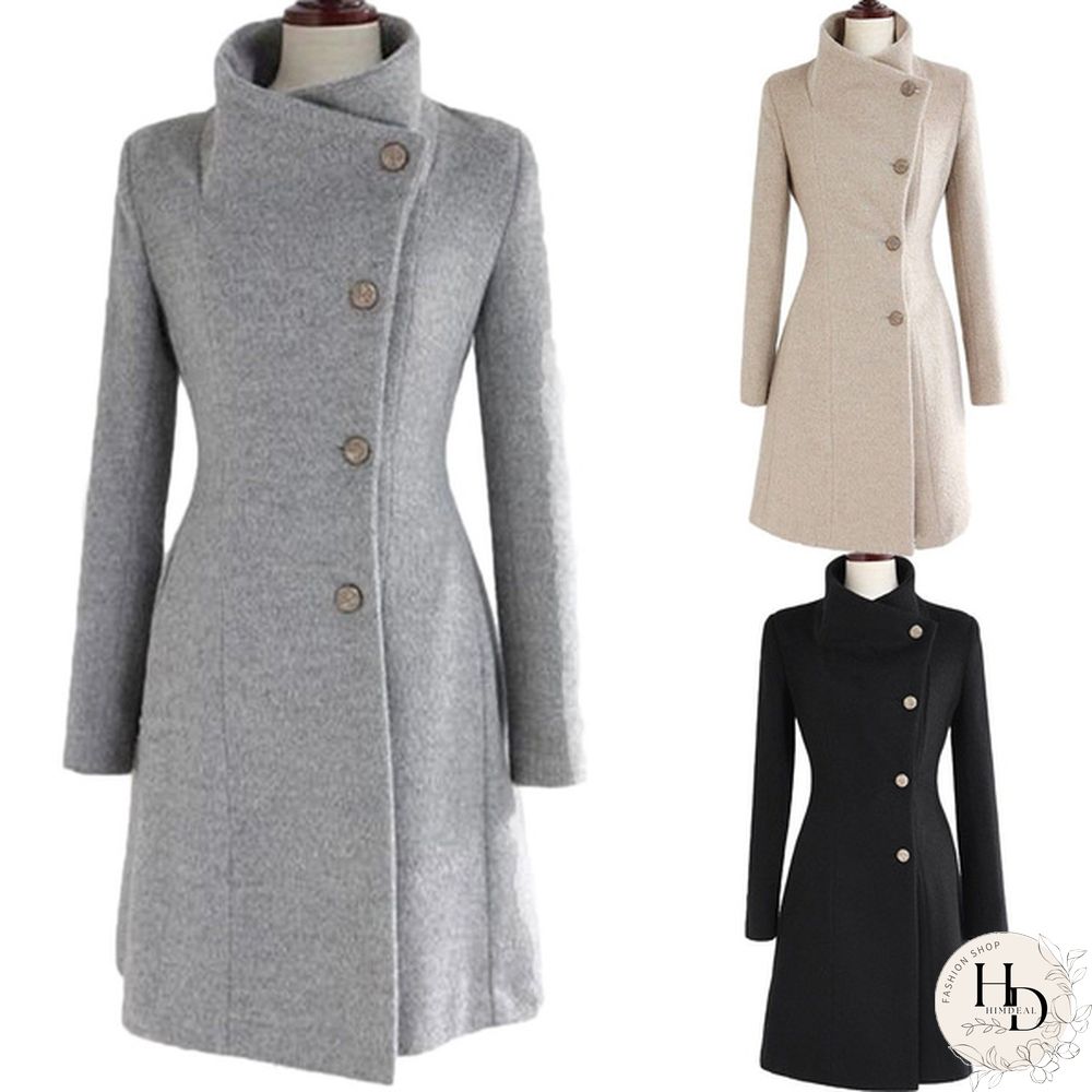 Winter  Wool Trench Coats Belted Coat For Women