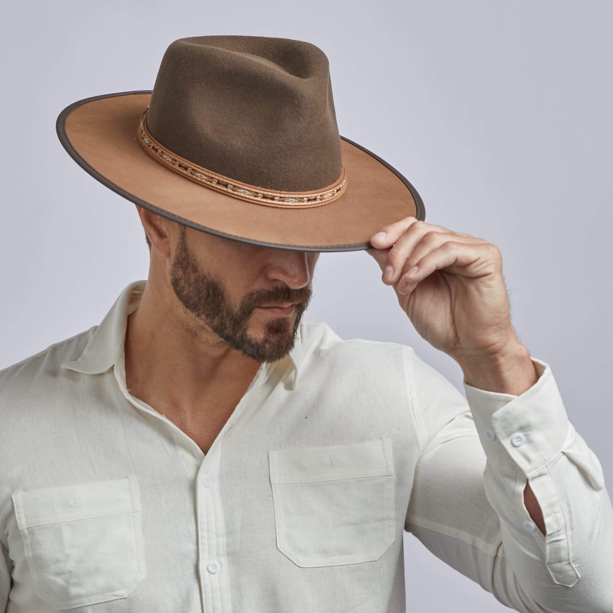 Bushwick - Mens Felt Fedora Hat - Cowboy Hat Band