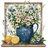White Flowers In Vase-14CT Stamped Cross Stitch 45*45cm/17.72*17.72in tapestrymarket