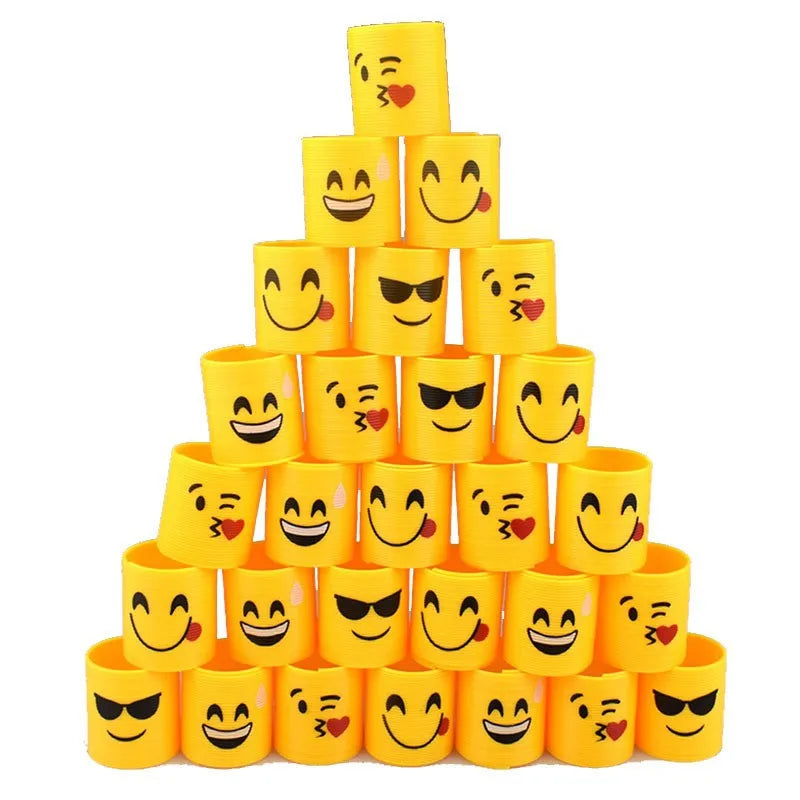 12 Pieces Cute 3. 5cm Children’s Colorful Spring Coil Little White Rabbit Rainbow Elastic Force Circle Toy