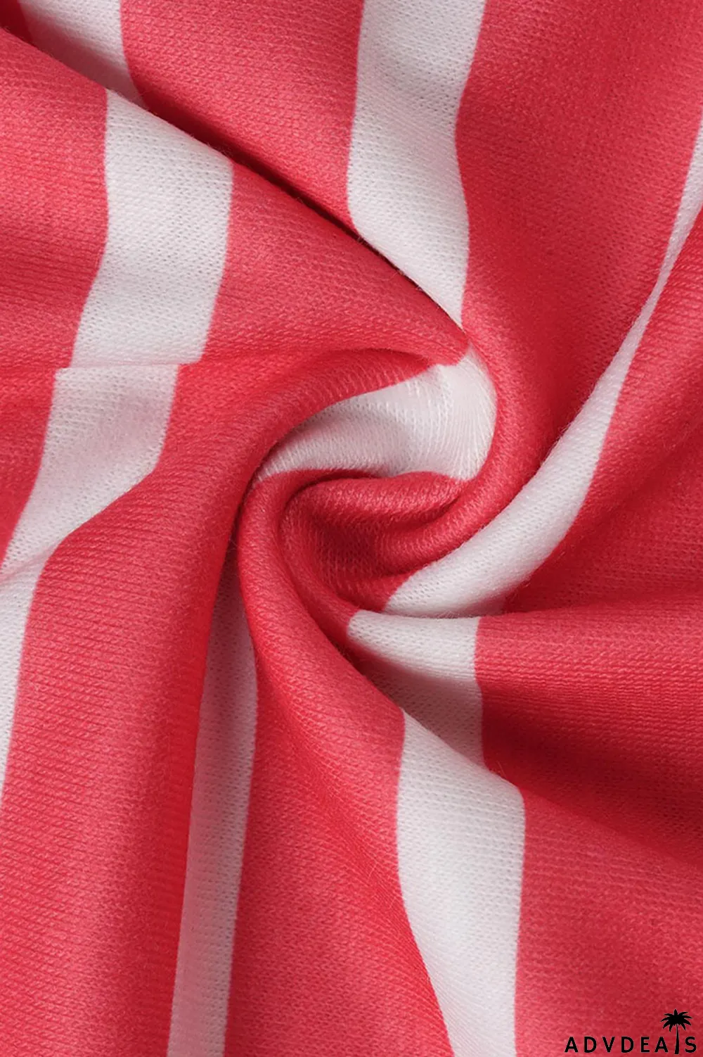 Red Casual Striped Print Patchwork V Neck Straight Plus Size Dresses