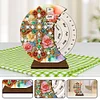 Flower Cross Diamond Painting Unique Wooden Rotating Calendar for Home Office