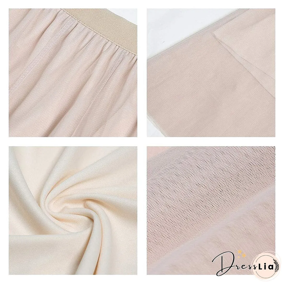 Women's Skirt Swing Tulle Long Skirt Maxi Black Pink Khaki Beige Skirts Pleated Layered Tulle Vintage Elegant Street S M L