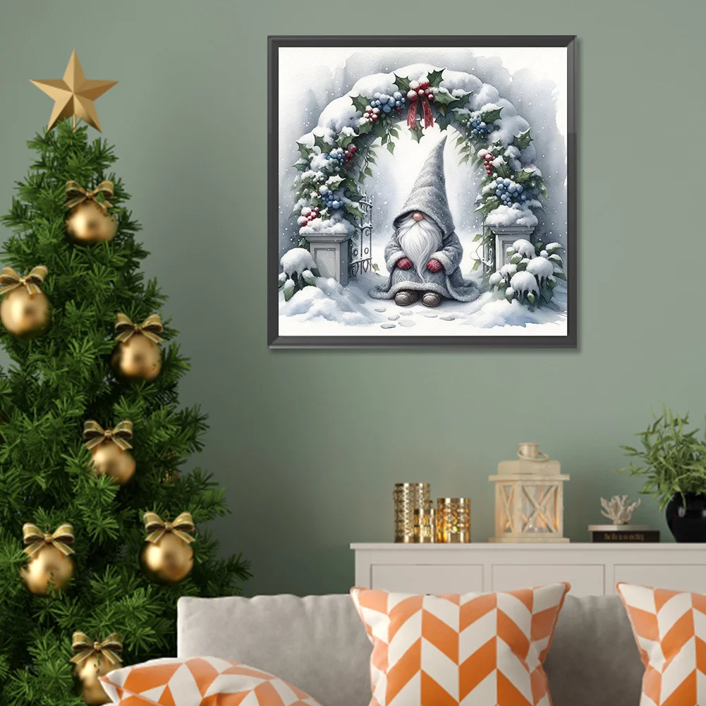 Diamond Painting - Full Round Drill - Christmas Gnome(Canvas|30*30cm)