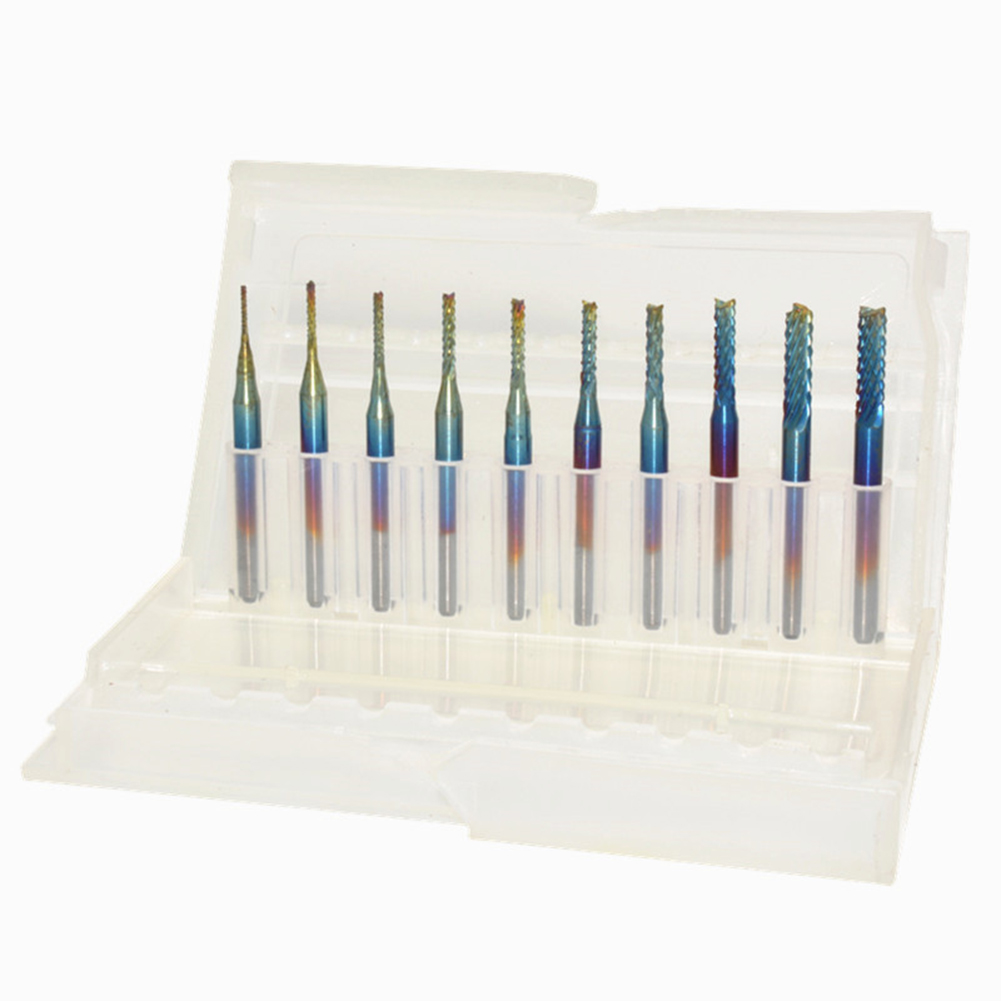 

10pcs 0.8-3.175mm Milling Cutter Drill Bits Set Carbide PCB Board Drill Bit, 501 Original